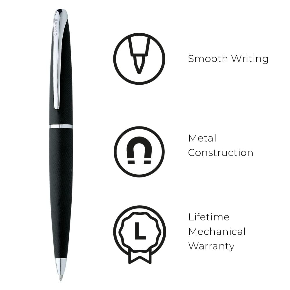 CROSS Ballpoint Bar Salt Officially Imported Pen, Oil-Based, ATX, Black, N882-3,