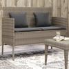 VidaXL Garden Bench with Cushions, Patio Seat, Terrace Chair, Outdoor Backyard Balcony Park Furniture, Grey 365773