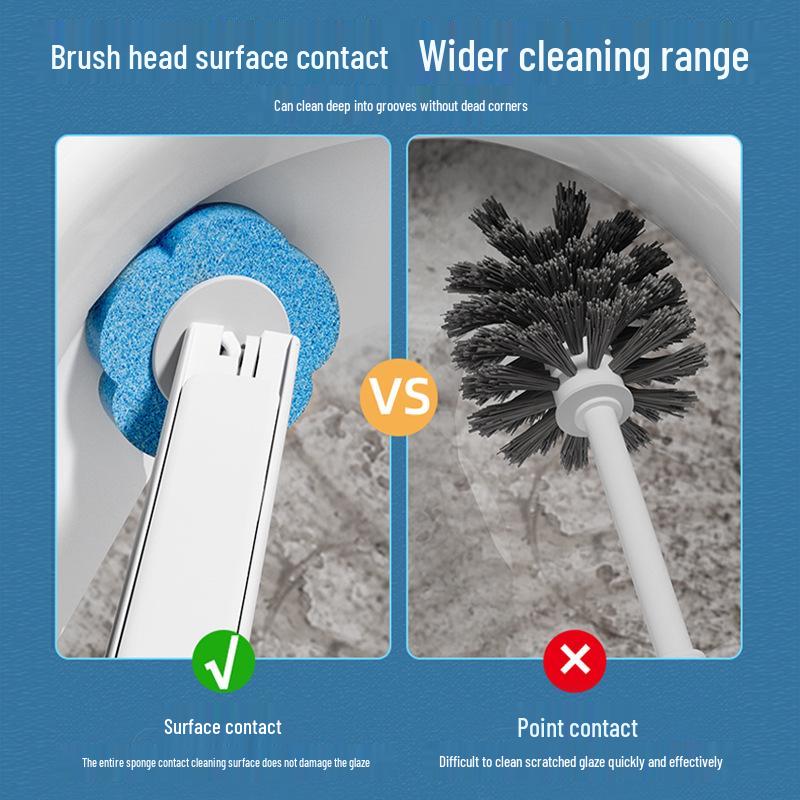 Dissolving Disposable Toilet Brush Set with Replacement Heads for Thorough Cleaning