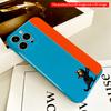 2DFlat Black Cat Peeking at Blue-Orange Wall All inclusive film hard iPhone case, compatible with iPhone 18 Pro Max 17 16 15 14 13 12 11