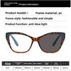 Color-Blocked Oversized Photochromic Myopia Glasses Women's INS Style Fashion Cat-Eye Blue Light Blocking Minus Diopter Eyewear
