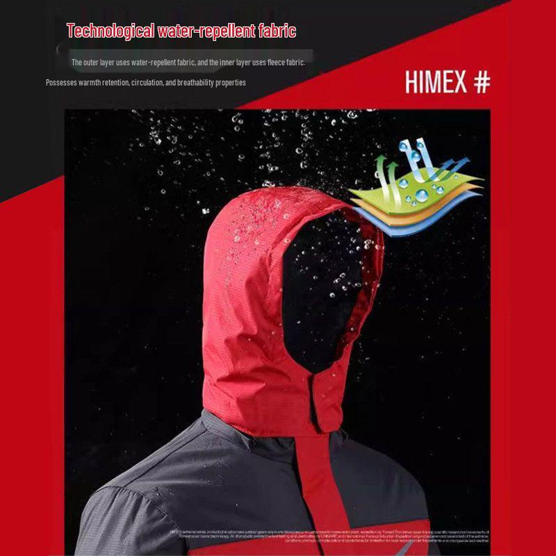 Men's Fleece-Lined Winter Work Jacket - Windproof, Waterproof, Cold Protection Coat