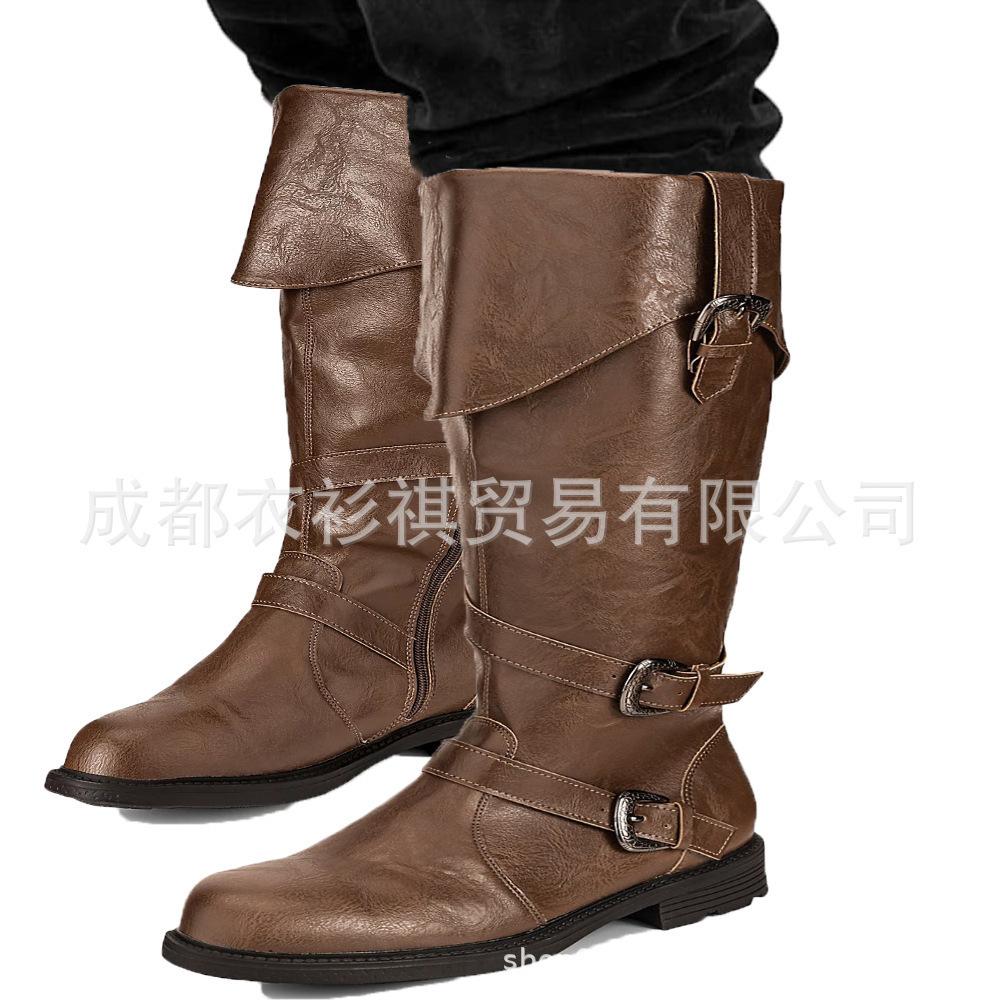 New European and American Retro Medieval Renaissance Halloween Plus Size Men's Boots