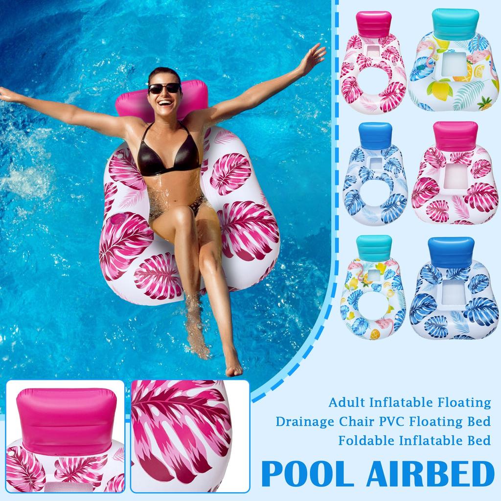 Adult Inflatable Floating Drainage Chair PVC Floating Bed Foldable Inflatable Bed