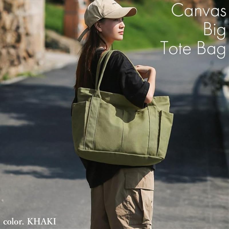 [SPLab] khaki torba damska męska płócienna Wytrzymała torba wielorazowa Większa duża torba typu tote torba dla matki Torba na ramię torebka torba ładna Popularna marka