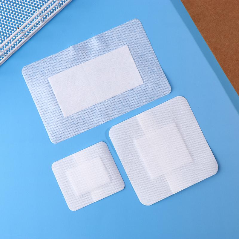 10Pcs Breathable Self-Adhesive Wound Dressings – Soft Non-Woven Gauze Pads with Elastic Edge for Outdoor Use