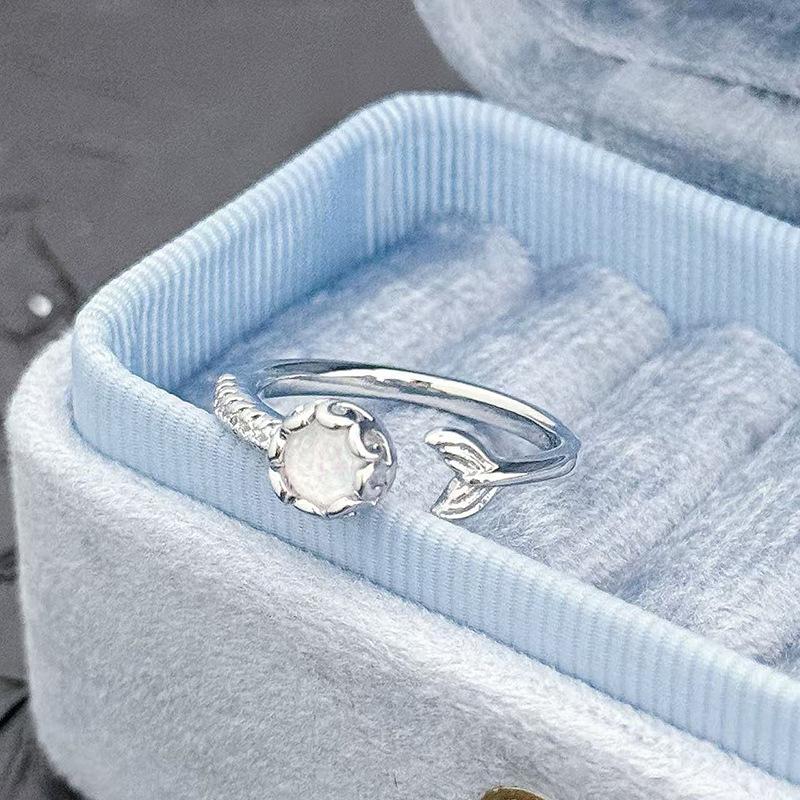 Moonstone Series Opening Adjustable Ring Personality High Sense Simple Light Luxury Niche High Sense Jewelry