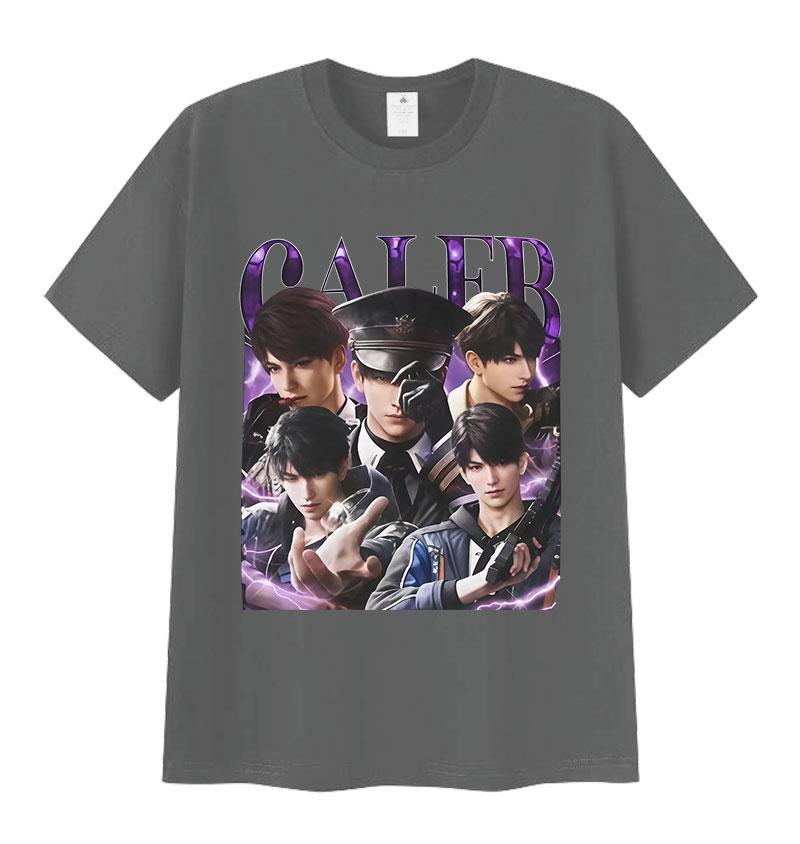 Girl Dinner Love and Deepspace Caleb Print T-Shirts Men Women Summer O-Neck Cotton T Shirts Retro Oversized Short Sleeve T Shirt