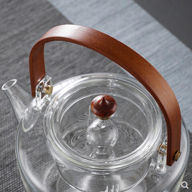 ZISIZ Glass Tea Steamer Kettle with Filter