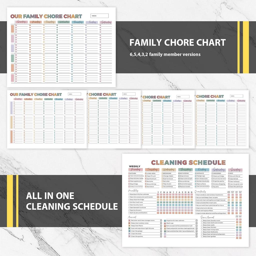 ADHD Cleaning Planner, Weekly and Monthly Organizing Planner with Cleaning Schedule and Checklist for Adults, Women for Household, Home, Kitchen,