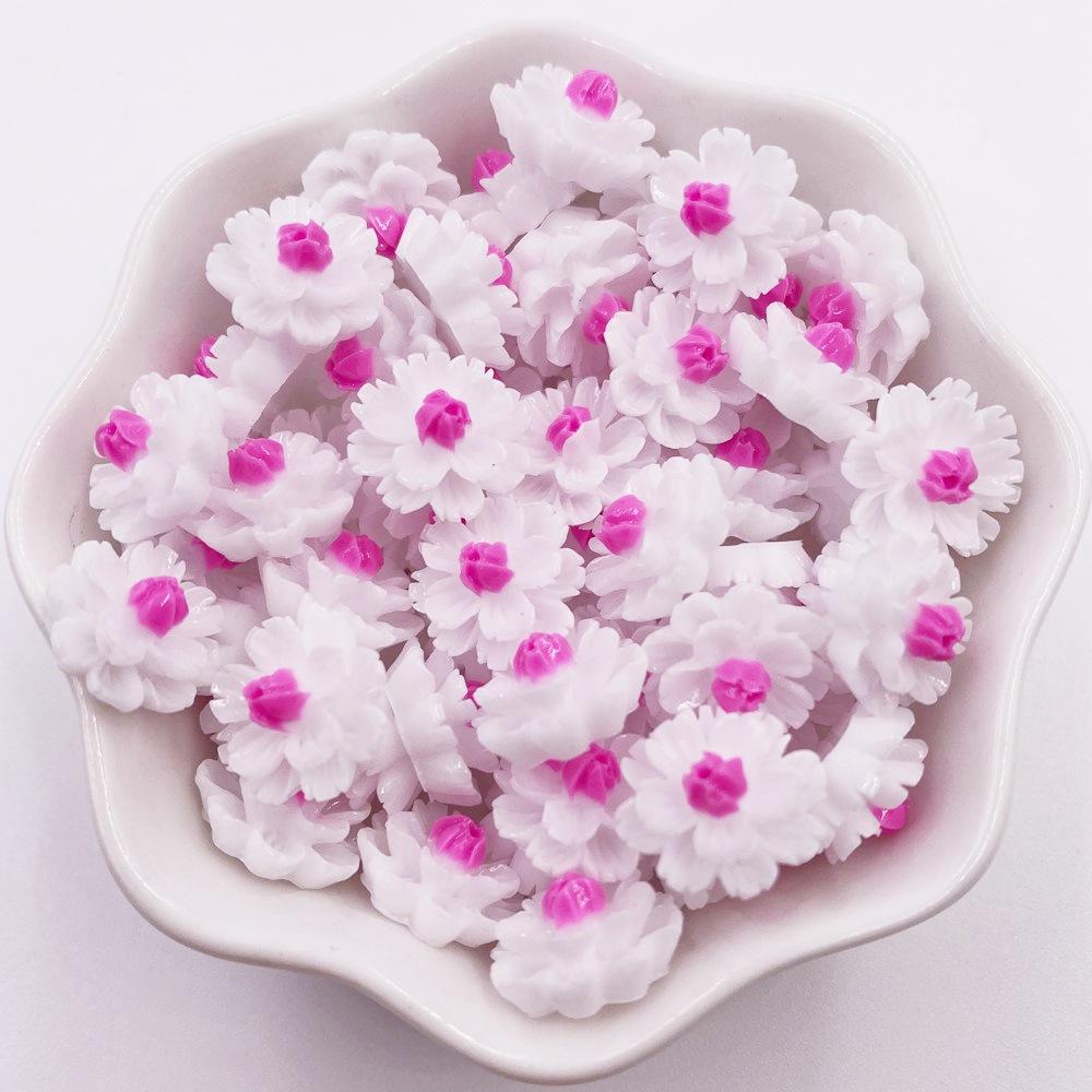 

60 шт., смола, 12 мм, 3D красочный цветок, плоская задняя часть, камень со стразами