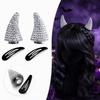 1pair Rhinestone Embellished Magnetic Horn Headpiece Rhinestone Hair Decorations  Halloween Costumes