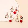 European and American Accessories Fashion Asymmetrical Christmas Earrings Ins French Autumn and Winter Hairball Christmas Earrings