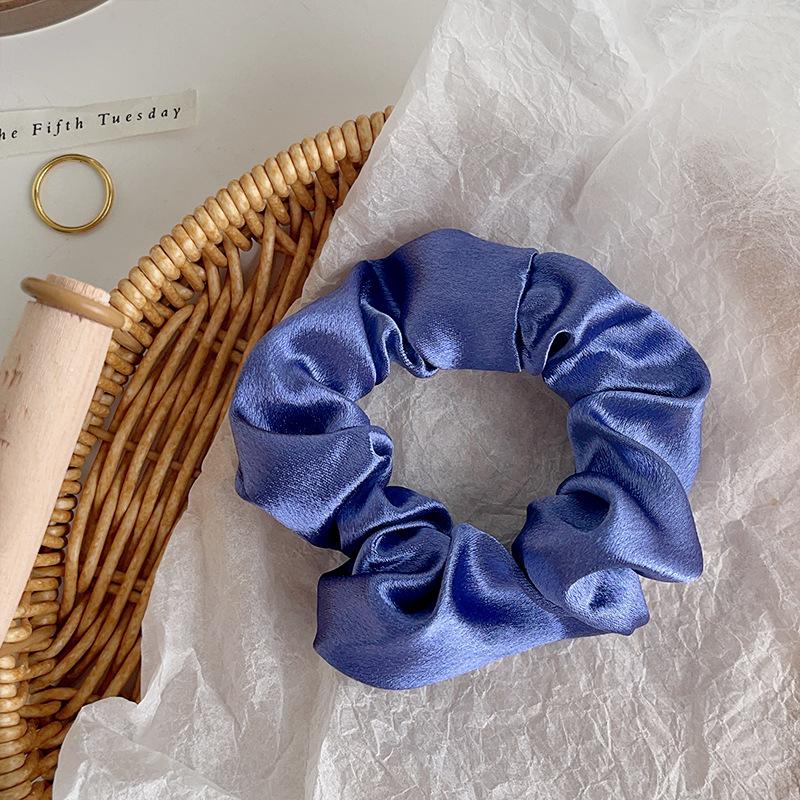 Vintage Crystal Satin Large Intestine Ring Premium Hair Band Headband Rubber Band Head Flower Hair Accessories Women