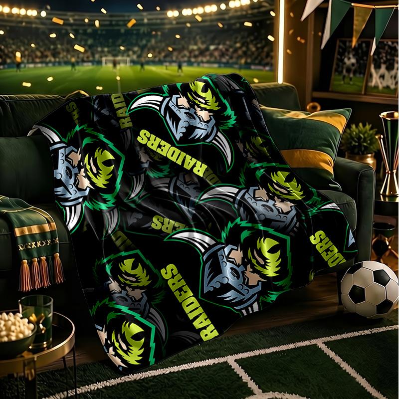 Raiders Team Spirit Blanket Lightweight Flannel Bedding Blanket Perfect for Travel, Camping, Living Rooms, Offices, Sofas, Fan Christmas Gift