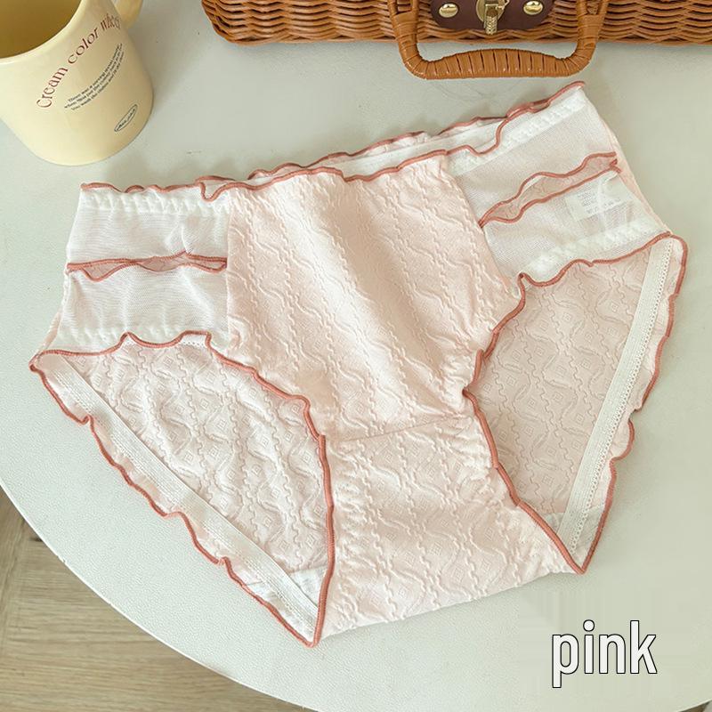 Cream Girl Underwear: Pure Desire High-Style Sexy Waistband Women's Breathable Comfortable Thin Triangle Panties.