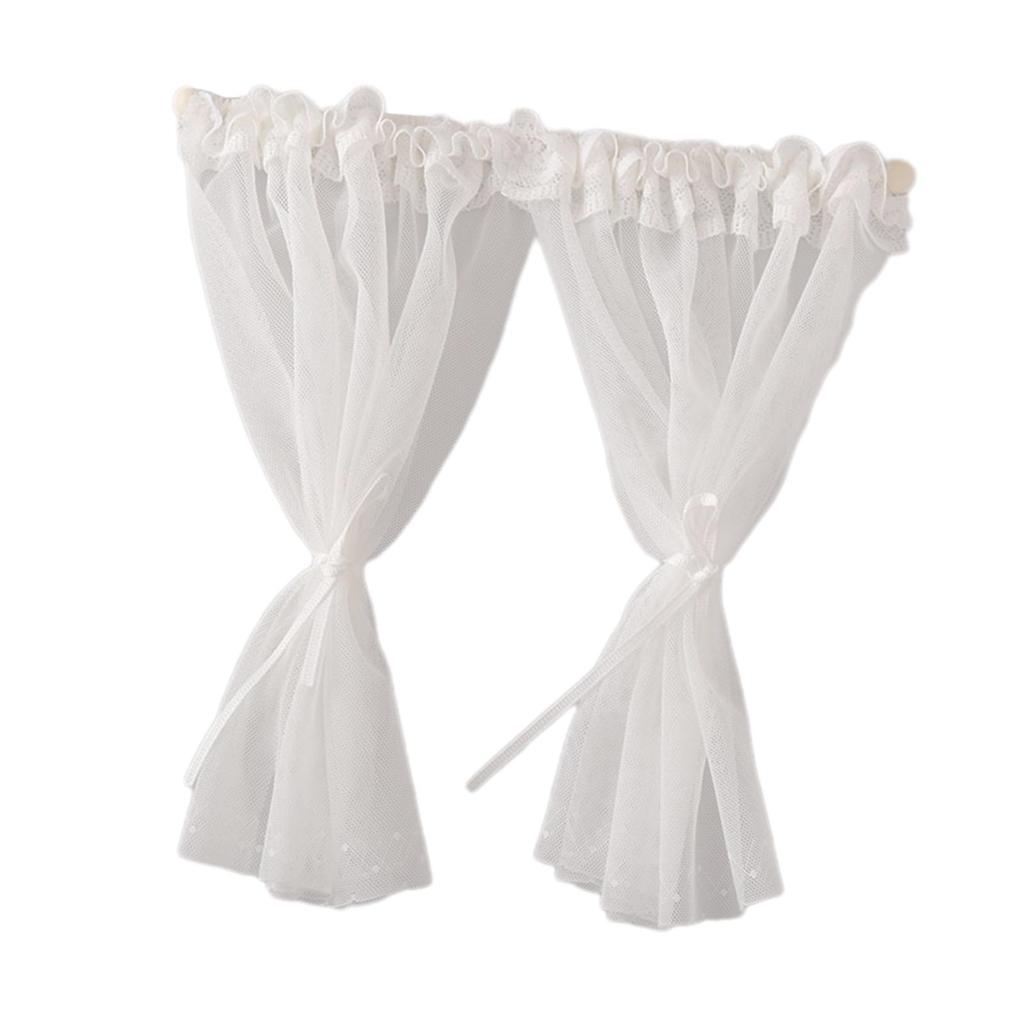 1/12 Scale Mini Window Curtain for DIY Micro Landscape Tiny House Decoration
