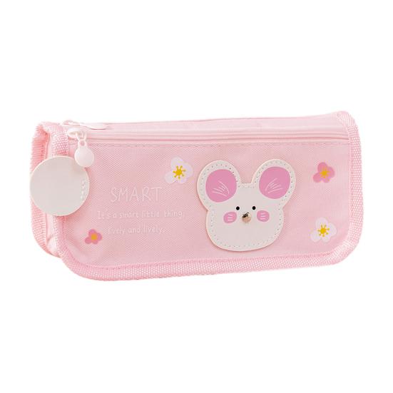 Cartoon Pencil Case for Kids Large Capacity Cute Stationery Bag Canvas Pen Pouch Portable School Supply Organizer for Boys Girls