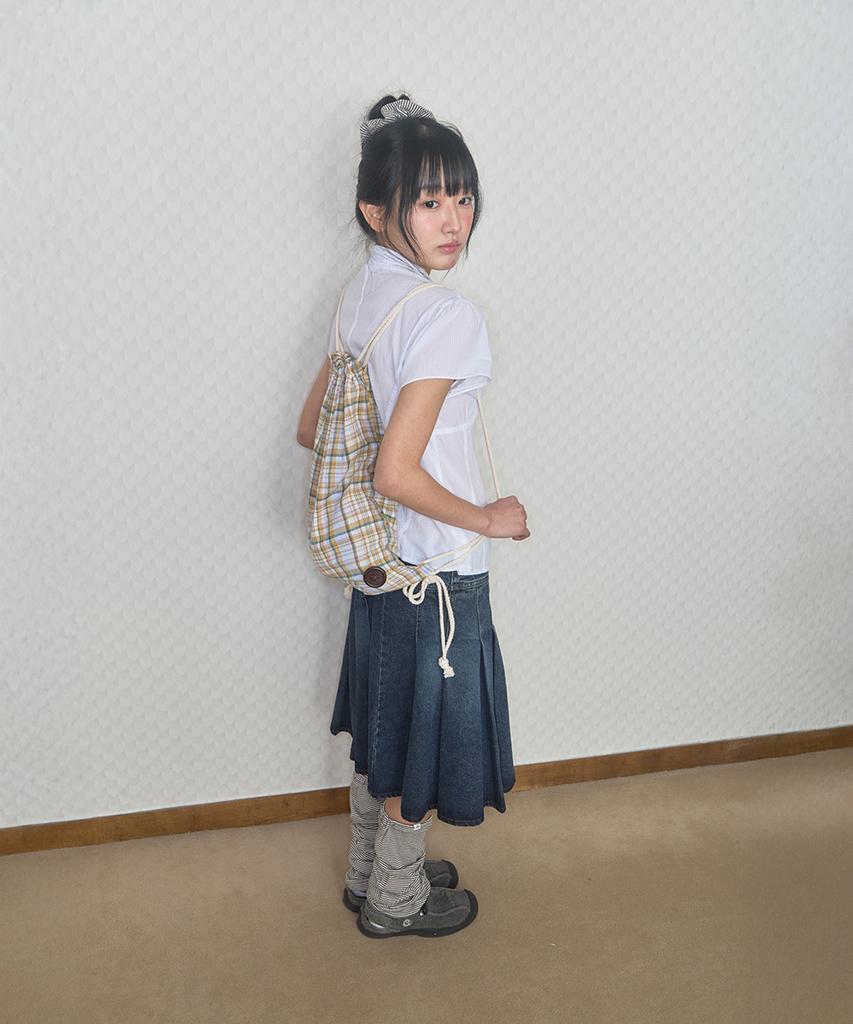 Kiibi Check Pattern Gym Sack Yellow