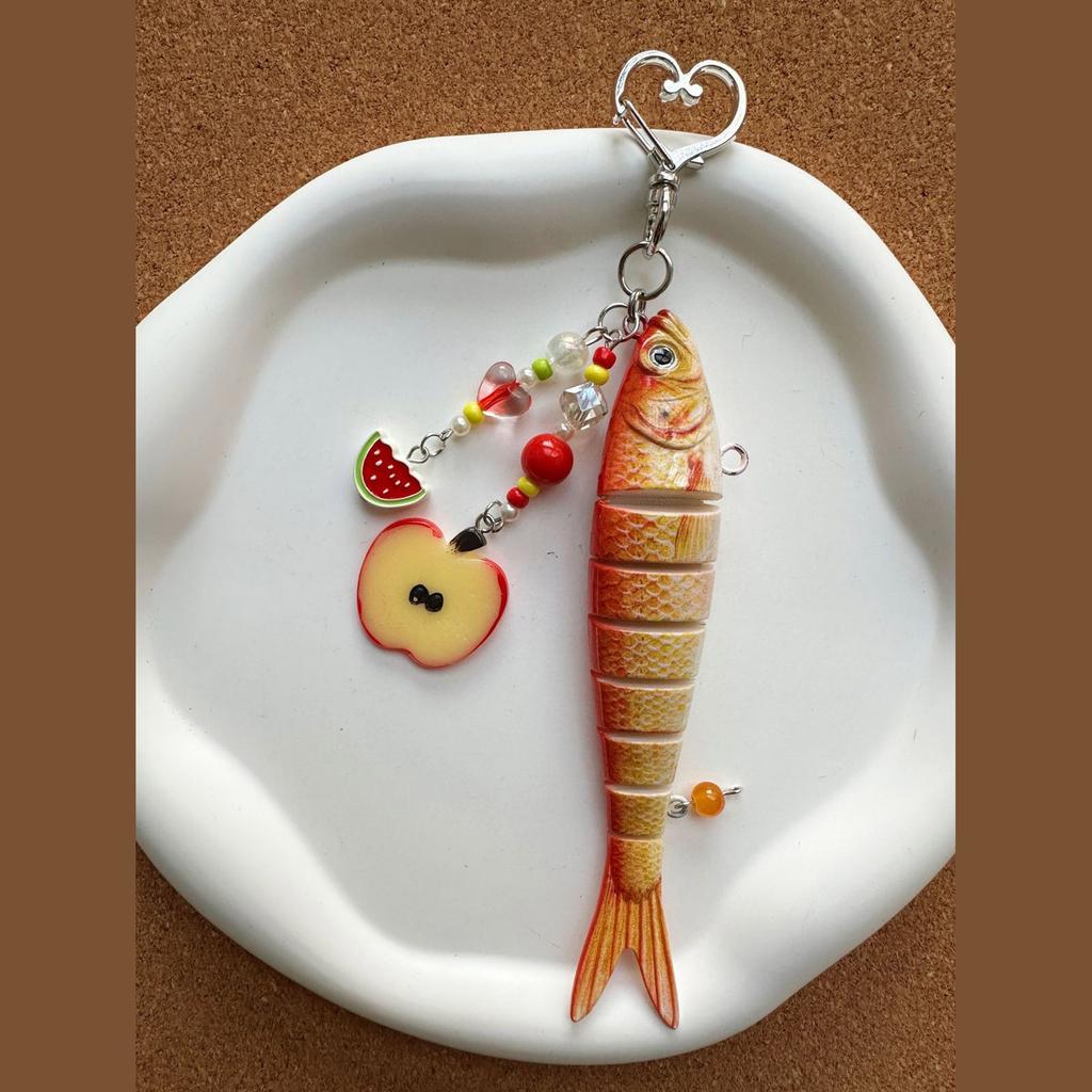Cute Fish Keychain Durable Alloy Resin Charm Lightweight Portable Accessory For Keys Bags Gift Idea
