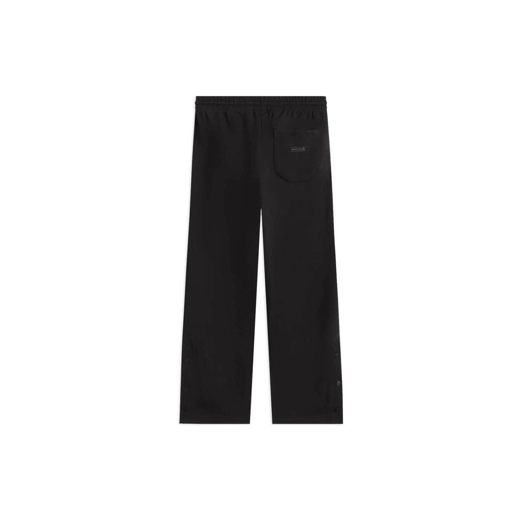Li Ning Badfive Solid Color Elastic Waist Drawstring Straight Leg Casual Knit Sports Pants Men pants Black AKLSC71-3