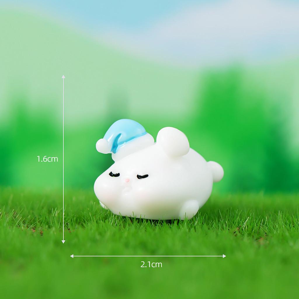 Adorable Resin Miniature Fat Bunny Figurines Diy Desktop Decor Cute Cartoon Style