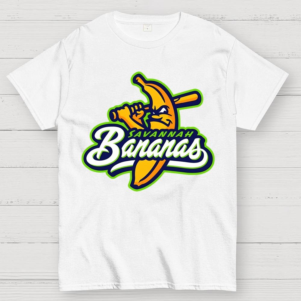Savannahs Bananas Logo Unisex 100% Cotton Summer Casual Cool Loose T-Shirt