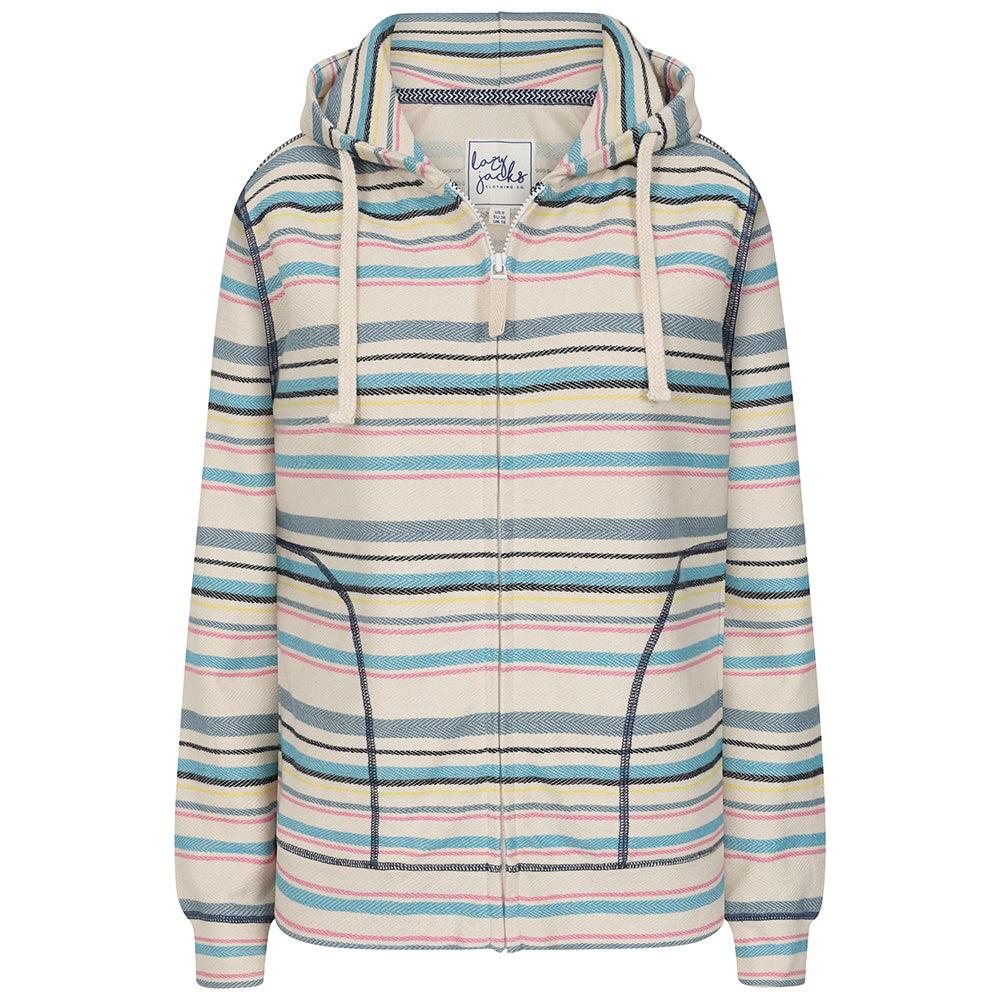 Lazy Jacks Womens/Ladies Striped Textured Full Zip Hoodie