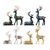 2x Deer Figurines Decors Reindeer Sculptures Souvenirs TV Stand Elk Statues