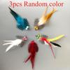 Artificial Insects Cat Teasing Stick Change Head Toy Pet Feather Wings Toys