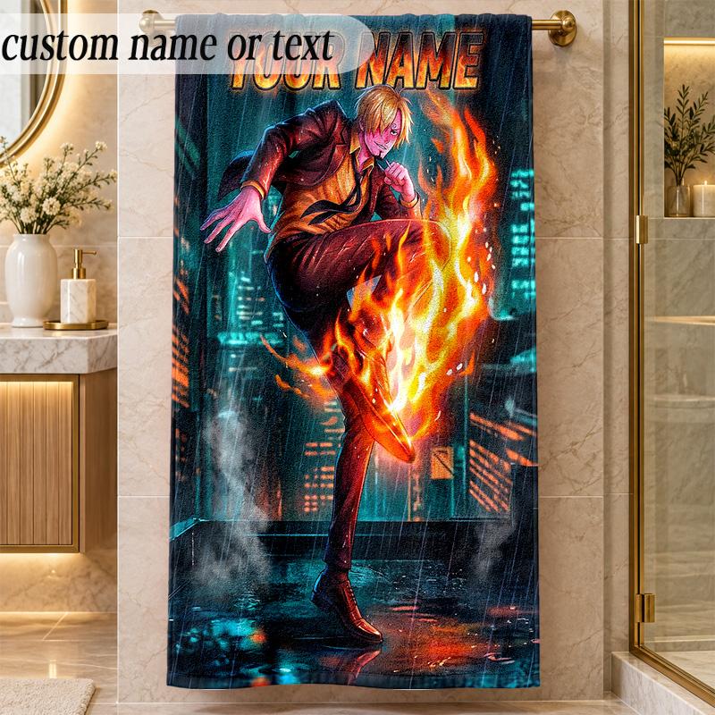 Beach TowelOne Piece Custom Name Text Personalized Soft Towel for Beach Pool Indoor Home Decor Gift
