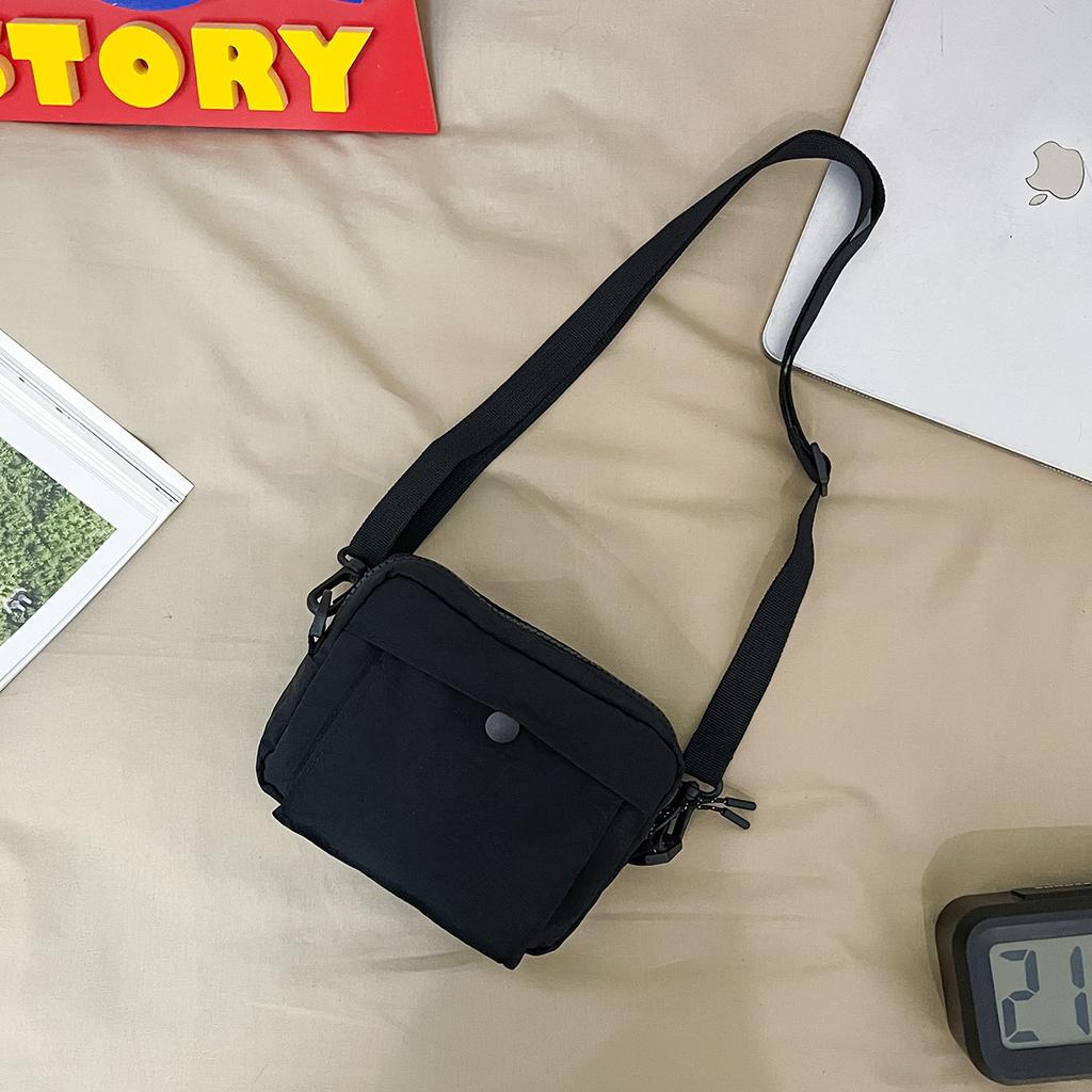 Lightweight and Versatile Multi-layer Small Square Bag Satchel Men's Fashion Casual Waterproof Nylon Messenger Bag Women