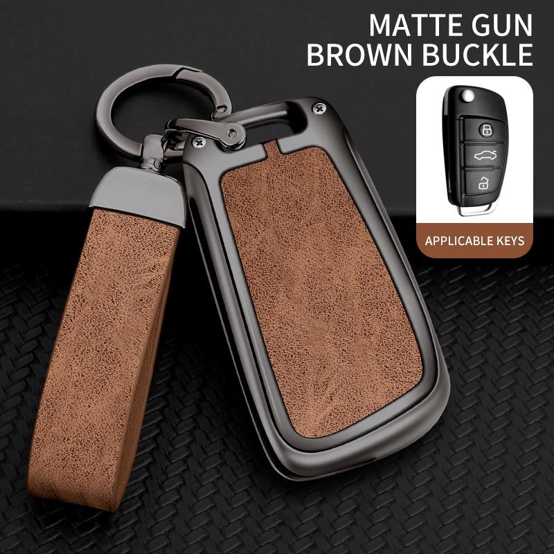 Etui na kluczyk ze skóry ze stopu cynku do A3 8L 8P A4 B6 B7 B8 A6 C5 C6 4F RS3 Q3 Q7 TT 8L 8V S3 Akcesoria do obudowy kluczyka