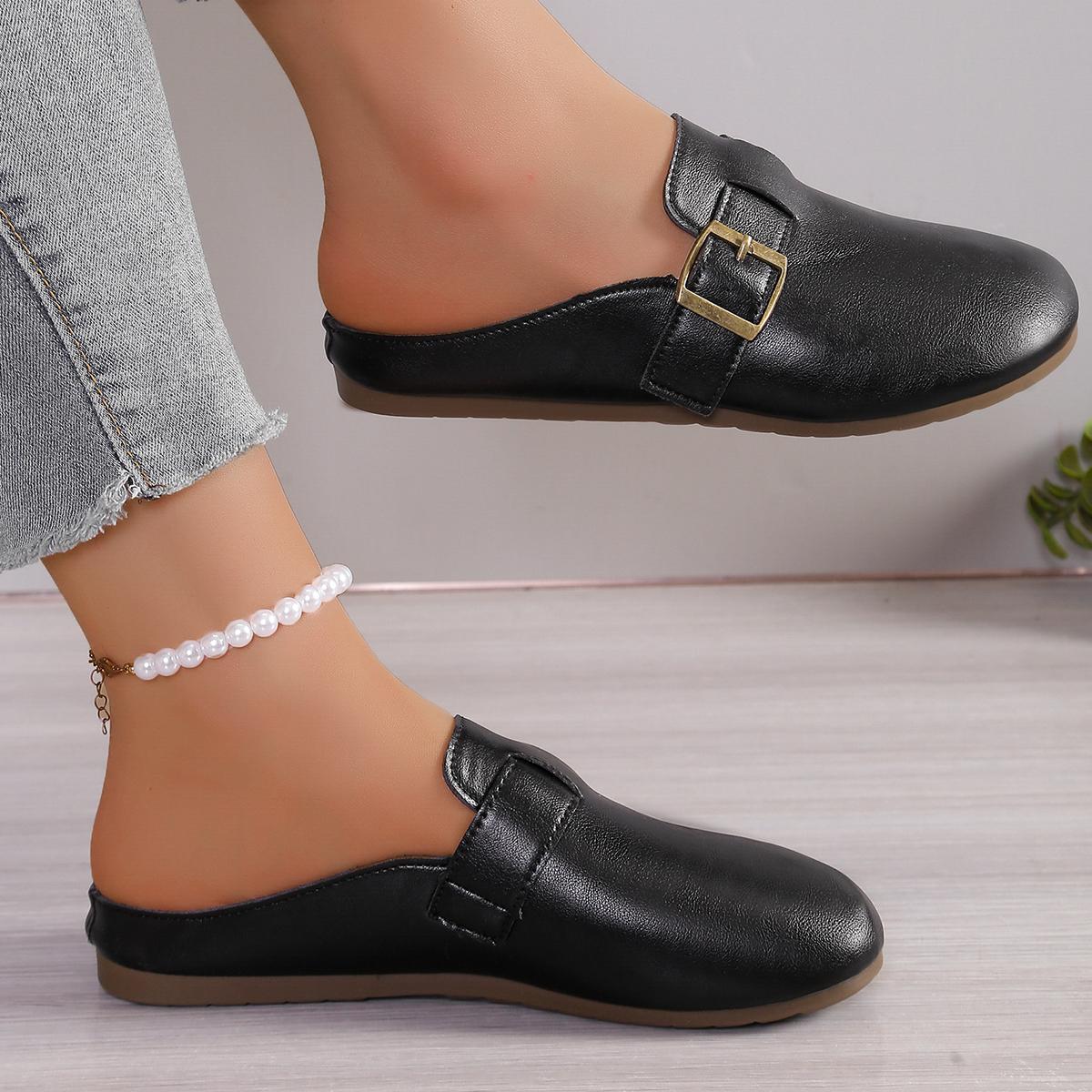 

Женские модные ретро шлепанцы балетки повседневные сандалии женский тренд новая модельная обувь для ходьбы баотоу шлепанцы 2025 лето слайды женские 43