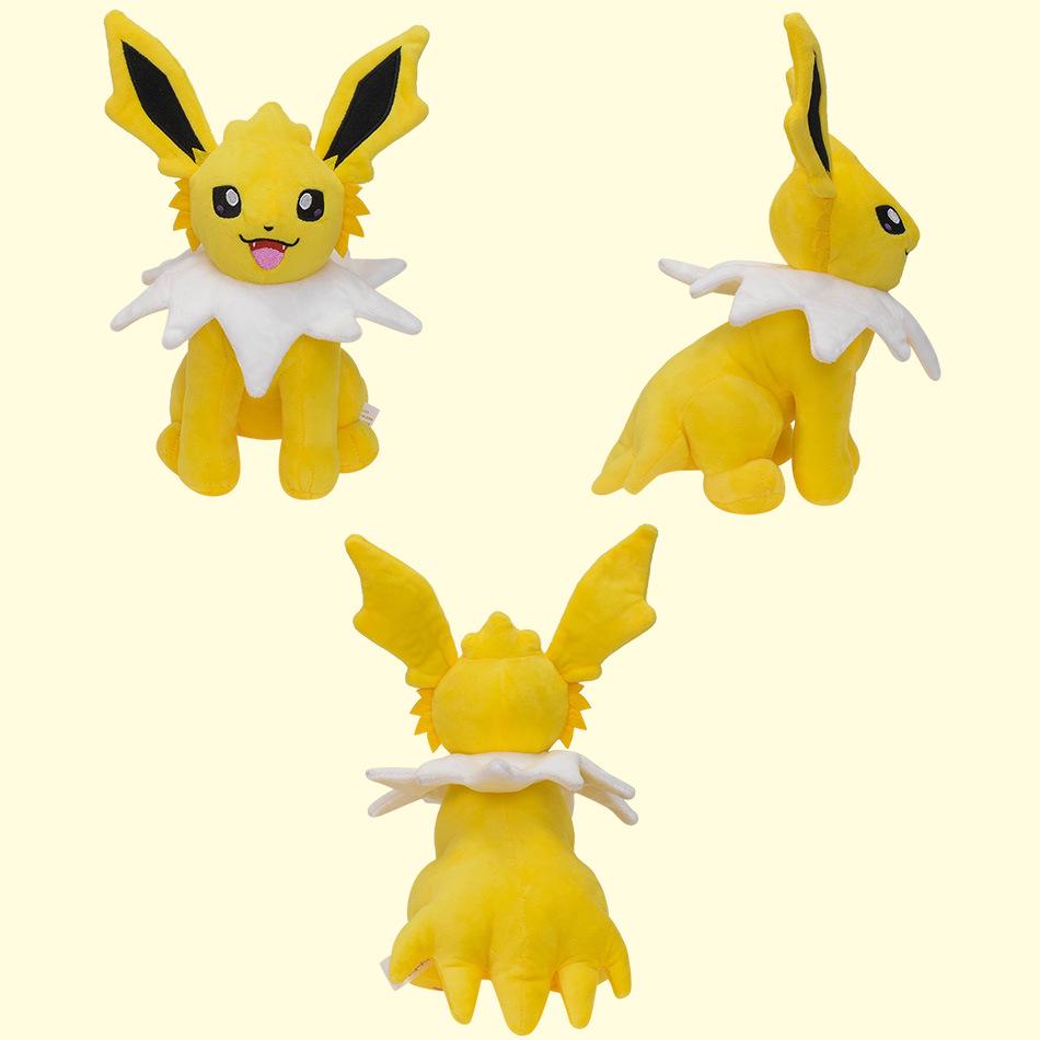 25cm Medium Eevee Plush Doll - 9 Designs with Tag: Fairy, Fire, Water, Ice, Sun, Sitting Open-Mouth
