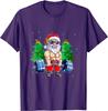Weightlifting Fitness Gym Santa Claus Christmas Day Unisex TShirt Short Sleeve Casual Cotton Boys TShirts