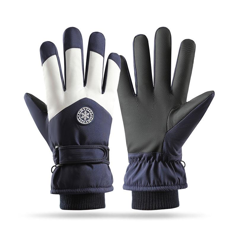 Ski Gloves Winter Warm Gloves Men's and Women's Cycling Gloves Thickened Finger Touch Screen Hiking Couple Anti Slip and Windproof Gloves