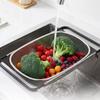 Non-slip Handle Sink Drain Basket Scalable Vegetables Draining Racks Strainer Basket  Rinse Fruit