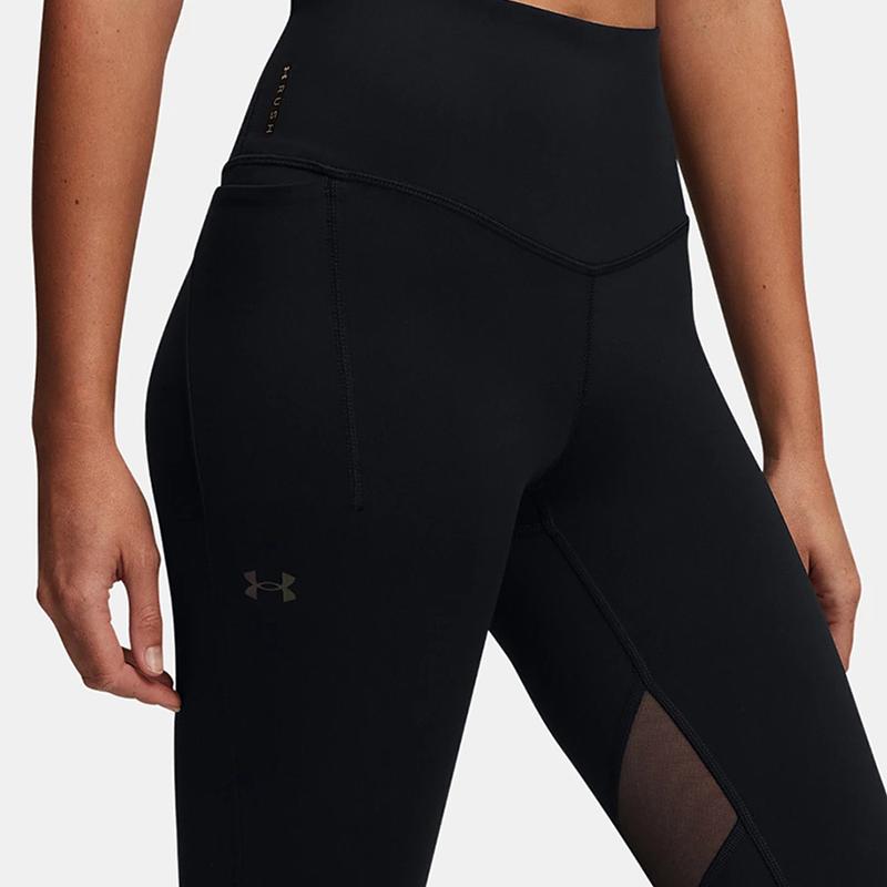 Under Armour Mid Rise Casual Breathable Fitted Sports Pants Women Bottoms Black 1389871-001
