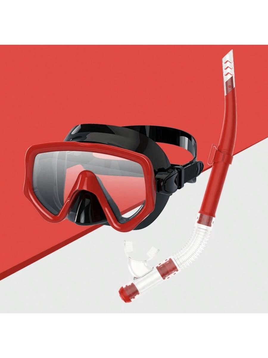 

Diving Mirror Breathing Tube Set for Men and Women New Adult Large Frame Silicone Face Mirror Swimming Submarine Mask красный
