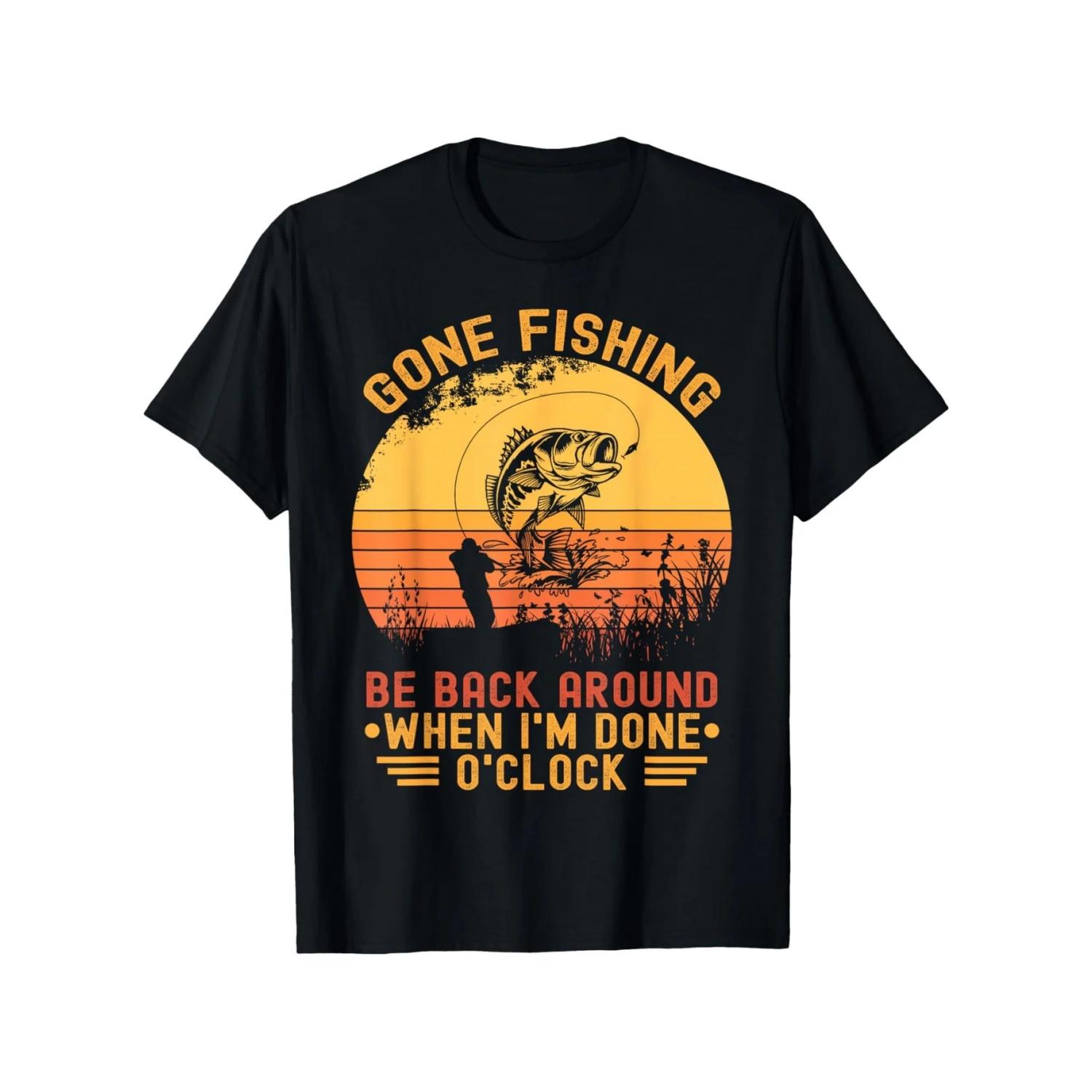 

Funny Fishing Saying Orange Sunset & Fish Graphic T-Shirt 100% Cotton O-Neck Short Sleeve Summer Casual Mens T-shirt Streetwear S чёрный