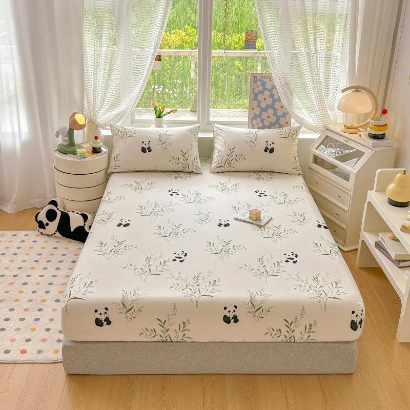 100% Cotton Fitted Sheet: Soft, Printed, Moisture-Wicking, Sweat-Absorbing, Anti-Static Mattress Protector