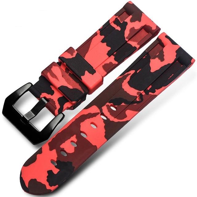 20mm 22mm 24mm 26mm Universal Camo Blue Grey Watch Band Rubber Silicone Watch Straps Wristwatch Belt Watch Accessories with Tool