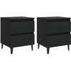 VidaXL Bedside Tables 2 Pcs Black 40x35x50 Cm Engineered Wood 805872