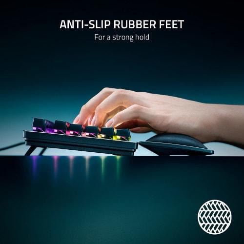 Razer Ergonomic Wrist Rest for Tenkeyless Keyboard Plush Leatherette Memory Foam Cushion Non-slip Rubber Feet