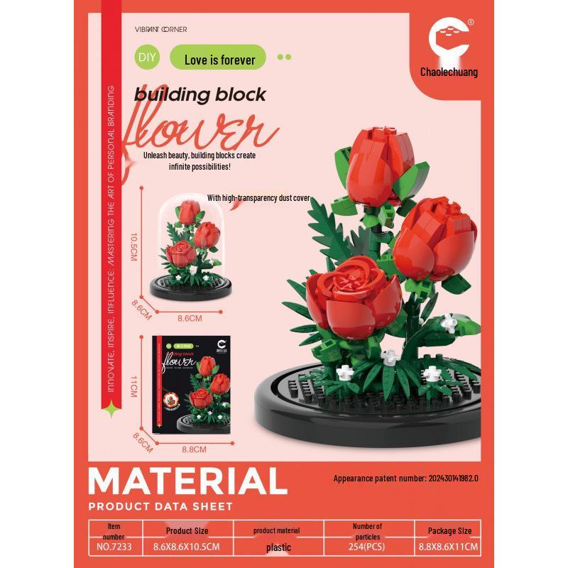 

Суккуленты и цветы конструктор - Совместимый с Лего, Комнатные растения, Стабилизированные цветы, Детские игрушки