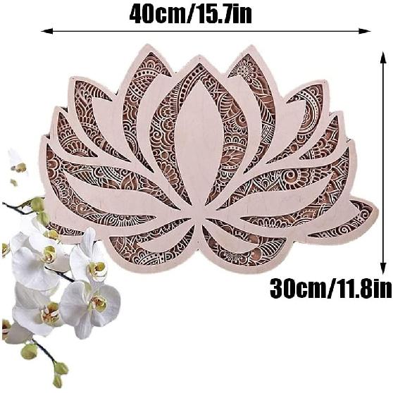 FQZPL Lotus Flower Mandala Yoga Room Art, Hanging Wall Art for Yoga Flower Wall Decor, Mandala Lotus Flower Sculpture with Glowing LED, Abstract