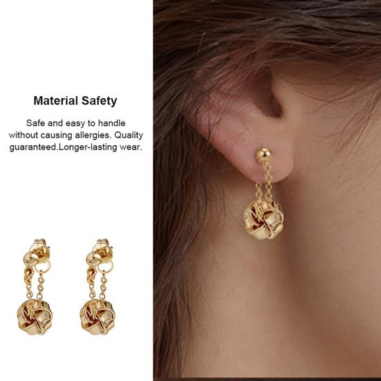 1 Pair Knot Stud Earrings for Women, Geometric Drop Dangle Earrings, Chunky Statement Small Twisted Knot Jewelry