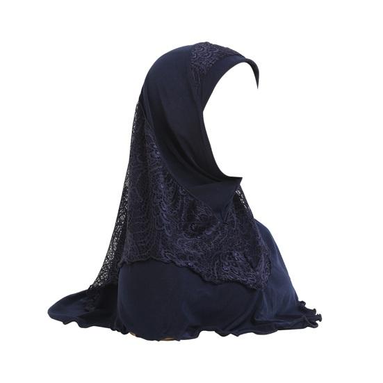 Women Lace Headscarf Hat Solid Color Breathable Turban Hat Chiffon Long Scarf Hat Stretchy Head Wrap