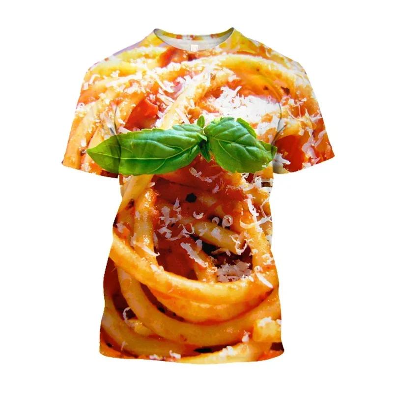 Pánské tričko 3D s potiskem těstovin a pizzy Ležérní pro dospělé Unisex s grafickým motivem jídla Pro muže Oversized s krátkým rukávem Oblečení Streetwear
